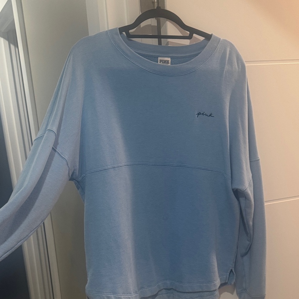 PINK Victoria's Secret Light Blue Crewneck